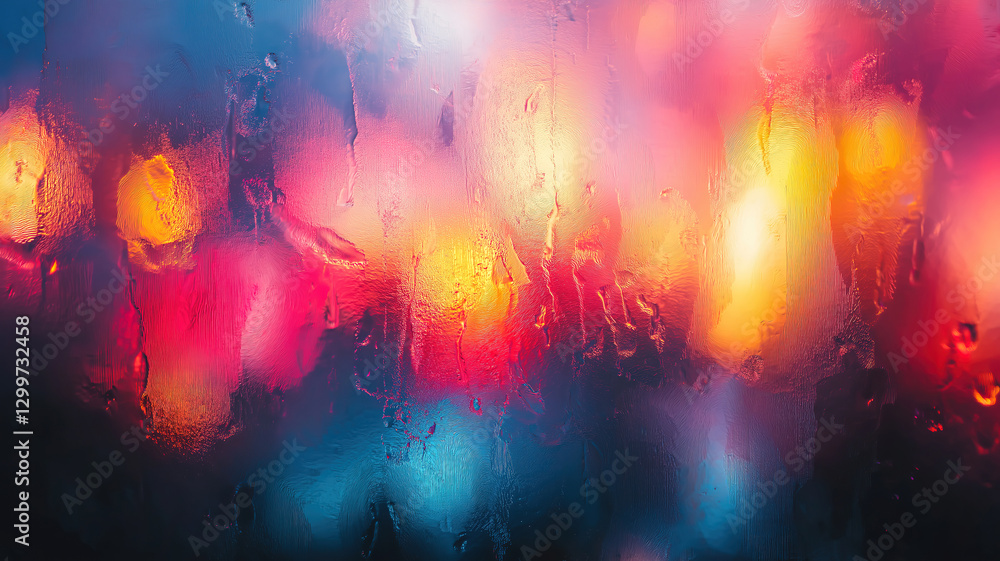 Poster softly blurred background with vivid colorful lights adding a dreamy and artistic visual effect
