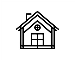 House icon logo design outline vector template.
