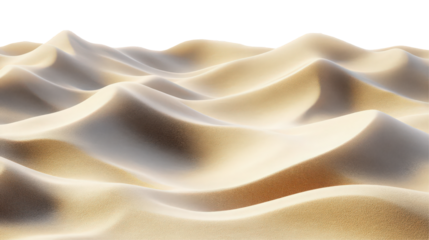 Serene desert landscape with undulating dunes and warm lighting, transparent