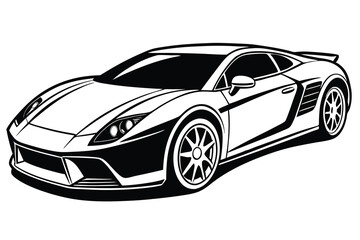 Fototapeta premium Sports car vector logo icon Motor vehicle dealership logo car silhouette Vector illustration