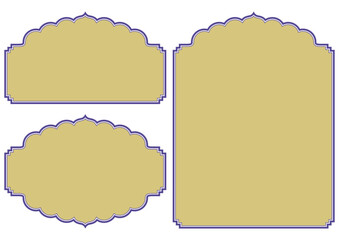 アジア風のタイトルフレームセット。ベクターデータ。