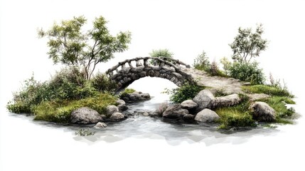 Fototapeta premium River Bridge Isolated Experience with River with Bridge