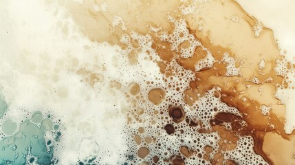 Abstract art, beige foam, ocean waves