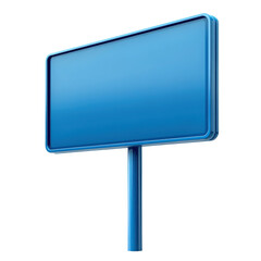 Sleek blue blank signpost with rounded frame for graphic messaging
