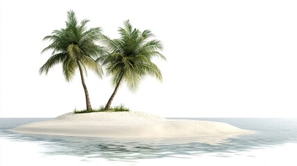 Tropical Beach Coconut View with Beach with White