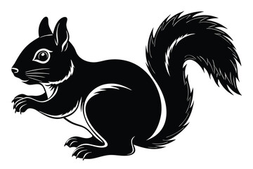 Silhouettes Squirrel Face