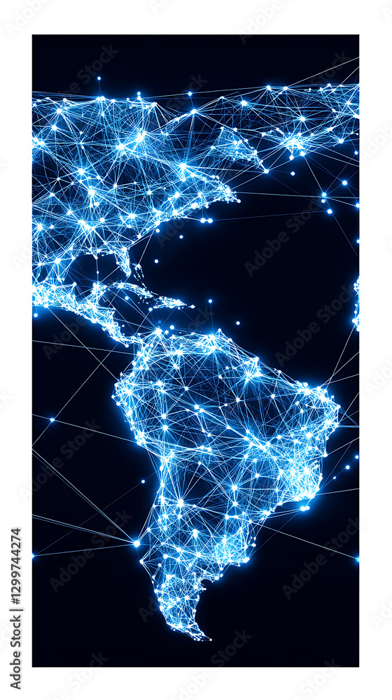 Poster global connectivity visualization americas and beyond digital art technology abstract perspective ne