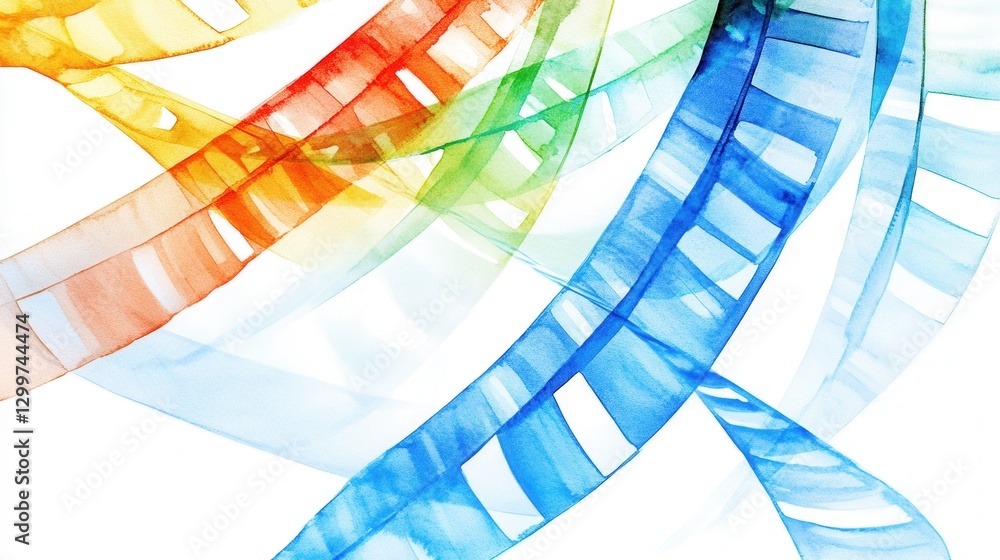 Poster dynamic patterns of light on white background