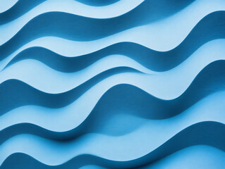 Fototapeta premium Flowing waves pattern design abstract art blue color palette digital environment close-up perspective visual texture for seo