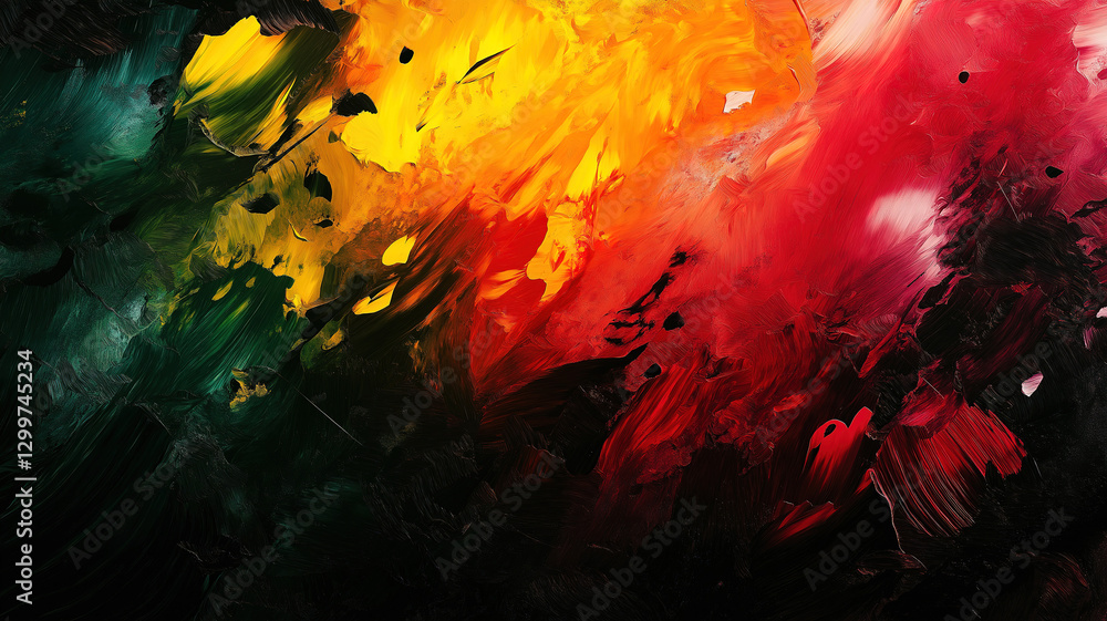 Poster creative dynamic abstract illustration with swirling patterns and vivid hues for modern spaces