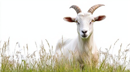 Obraz premium Meadow Goat Isolated Scene with White with Isolated
