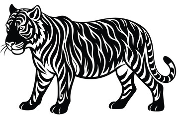 Fototapeta premium Hand drawn tiger silhouette