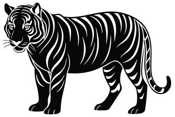 Obraz premium Hand drawn tiger silhouette