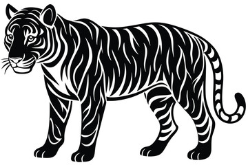 Fototapeta premium Hand drawn tiger silhouette