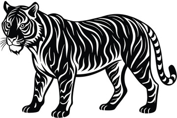 Hand drawn tiger silhouette