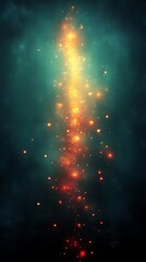 Sparkling Lights Ascend in Moody Sky