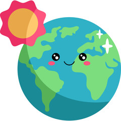 Environment kawai icon elements 