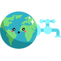 Environment kawai icon elements 