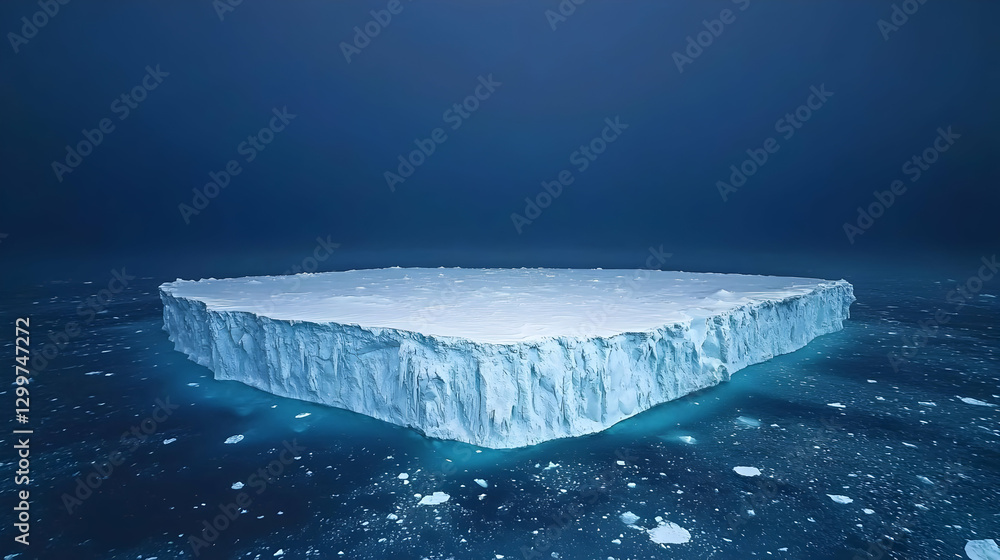 Aufkleber abstract blue pixelated platform floating above digital illuminated background