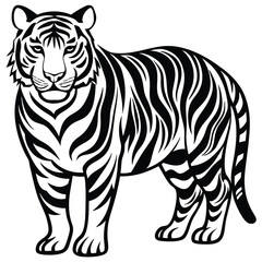 Obraz premium Hand drawn tiger silhouette