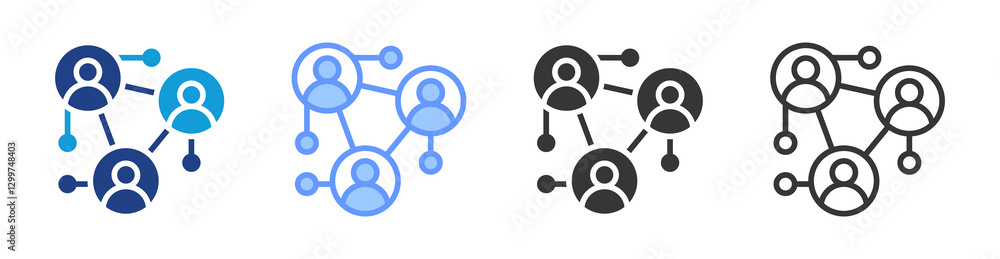 Aufkleber stakeholder icon set multiple style collection