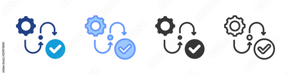 Poster Process icon set multiple style collection