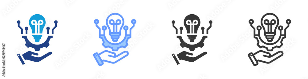 Aufkleber Technology icon set multiple style collection
