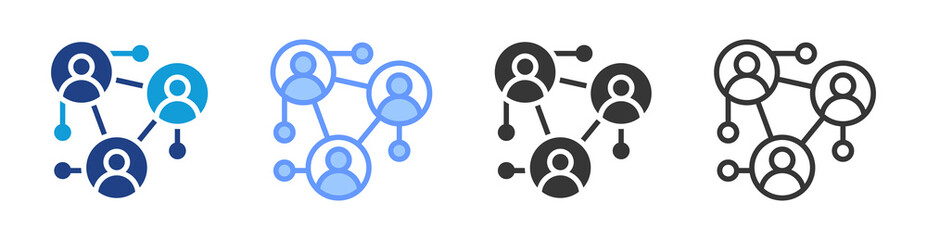 Stakeholder icon set multiple style collection