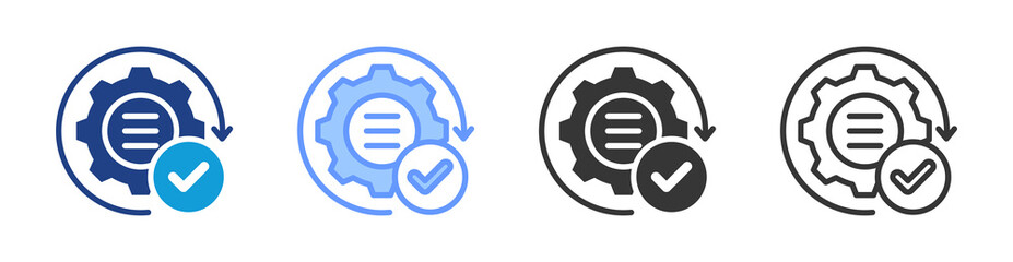 Execution icon set multiple style collection