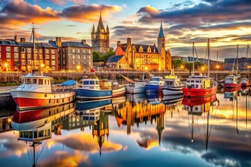 Obraz premium Victoria Dock Dundee Scotland - Panoramic High Resolution Stock Photo