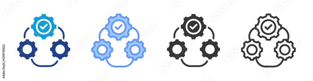 Poster Operation icon set multiple style collection