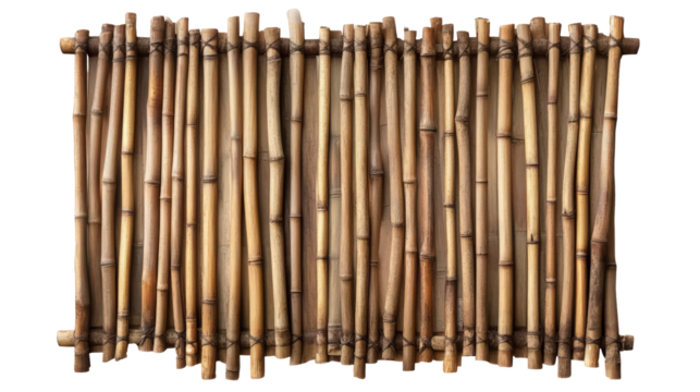 Bamboo wall facade texture background for modern oriental decoration design