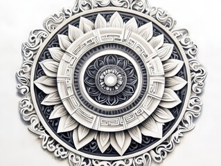 Obraz premium Intricate mandala artwork art studio decorative sculpture creative space close-up aesthetic design