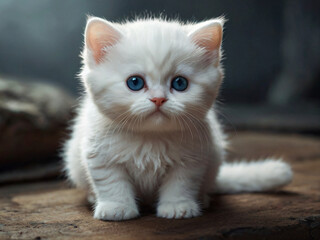 british kitten on a blue background
