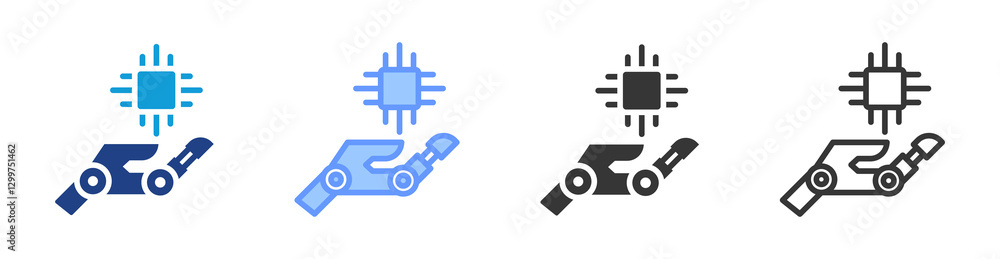 Aufkleber ai icon set multiple style collection