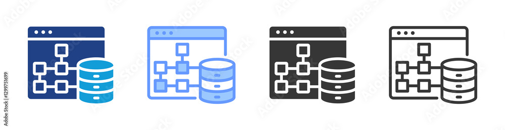 Aufkleber Structured Data icon set multiple style collection