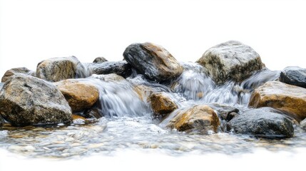 Mountain Stream Rocks Scene with Stream with Rocks