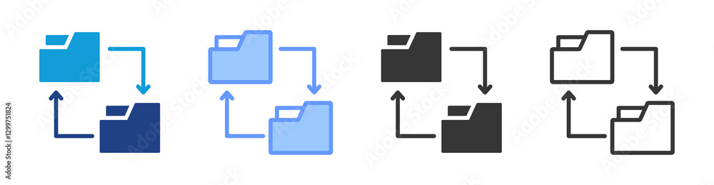 Poster Correlation icon set multiple style collection