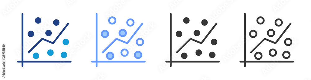Aufkleber Regression icon set multiple style collection