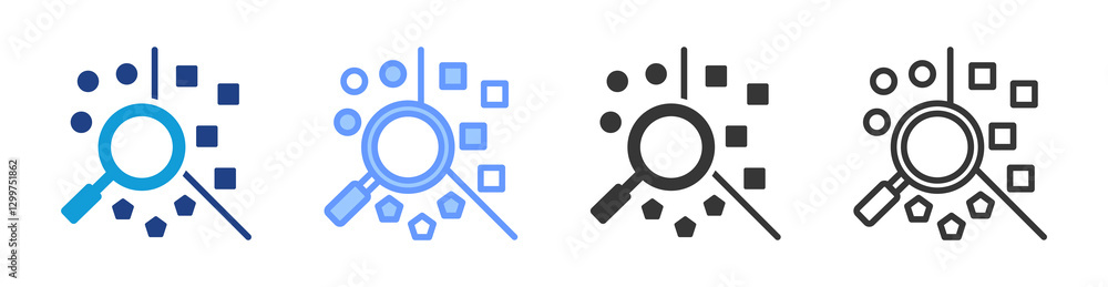 Poster Cluster Analysis icon set multiple style collection
