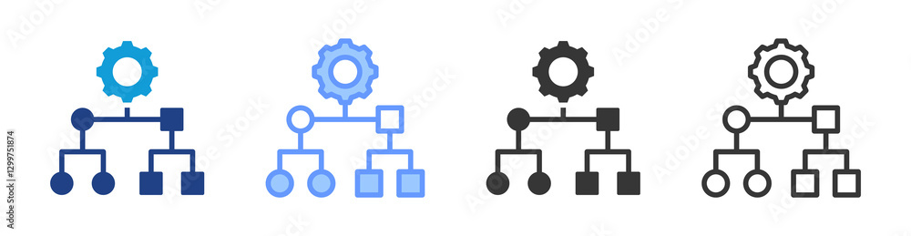 Aufkleber Classification icon set multiple style collection