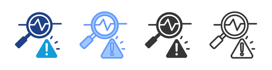 Anomaly Detection icon set multiple style collection