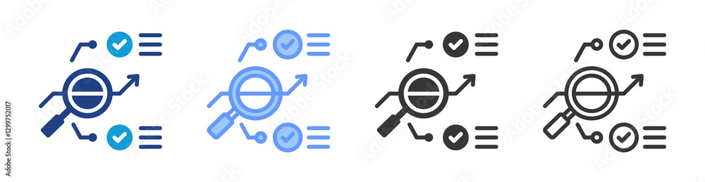 Poster Prescriptive Analytics icon set multiple style collection