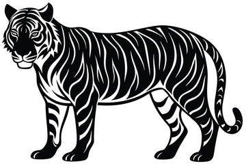 Obraz premium Tiger vector silhouette illustration, Tiger Clip art