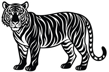 Obraz premium Tiger vector silhouette illustration, Tiger Clip art
