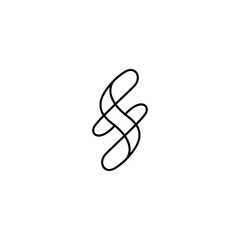 S letter logo with linear design style
