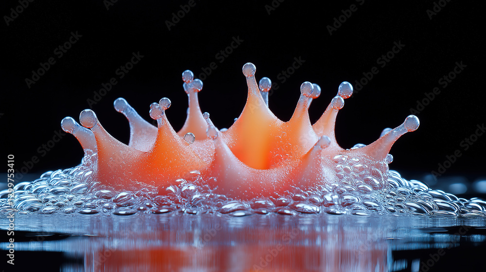 Poster colorful liquid splash captured in a studio setting with close-up photography creating