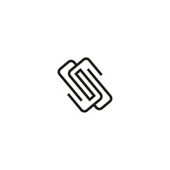 abstract Letter S logo in flat linear design style