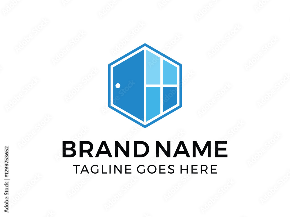 Poster editable vector creative window and door symbol design illustration isolated on transparent backgrou