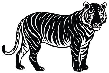 Fototapeta premium Black tiger silhouettes vector